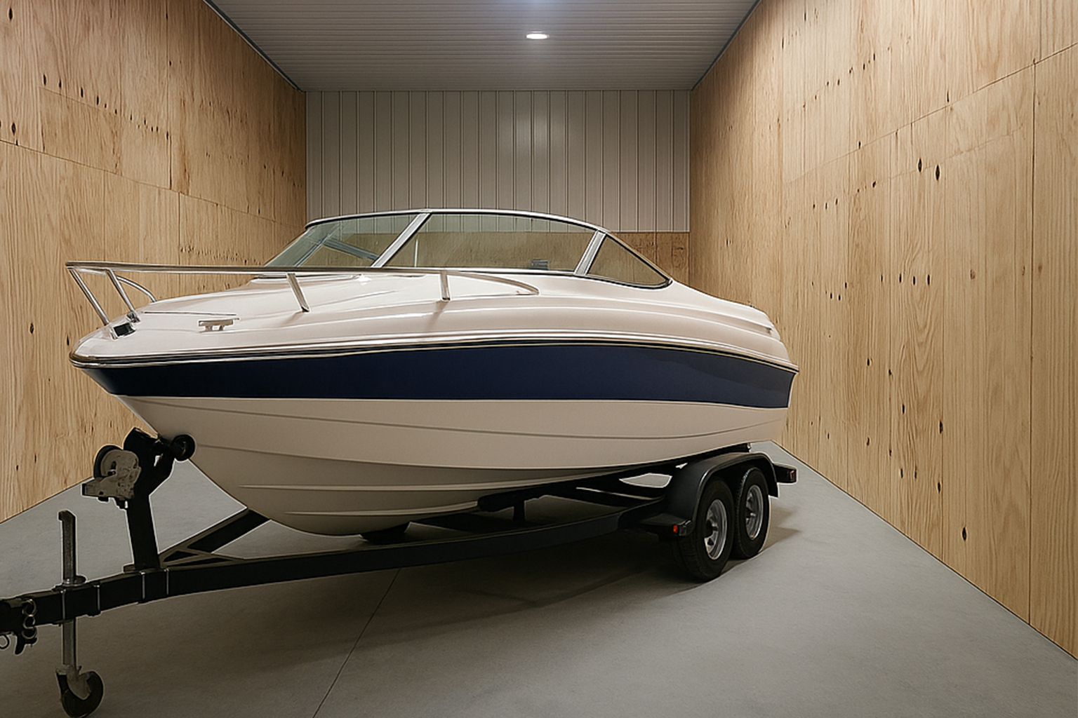 Boat storage bay with concrete drive at Buckeye Flex Space